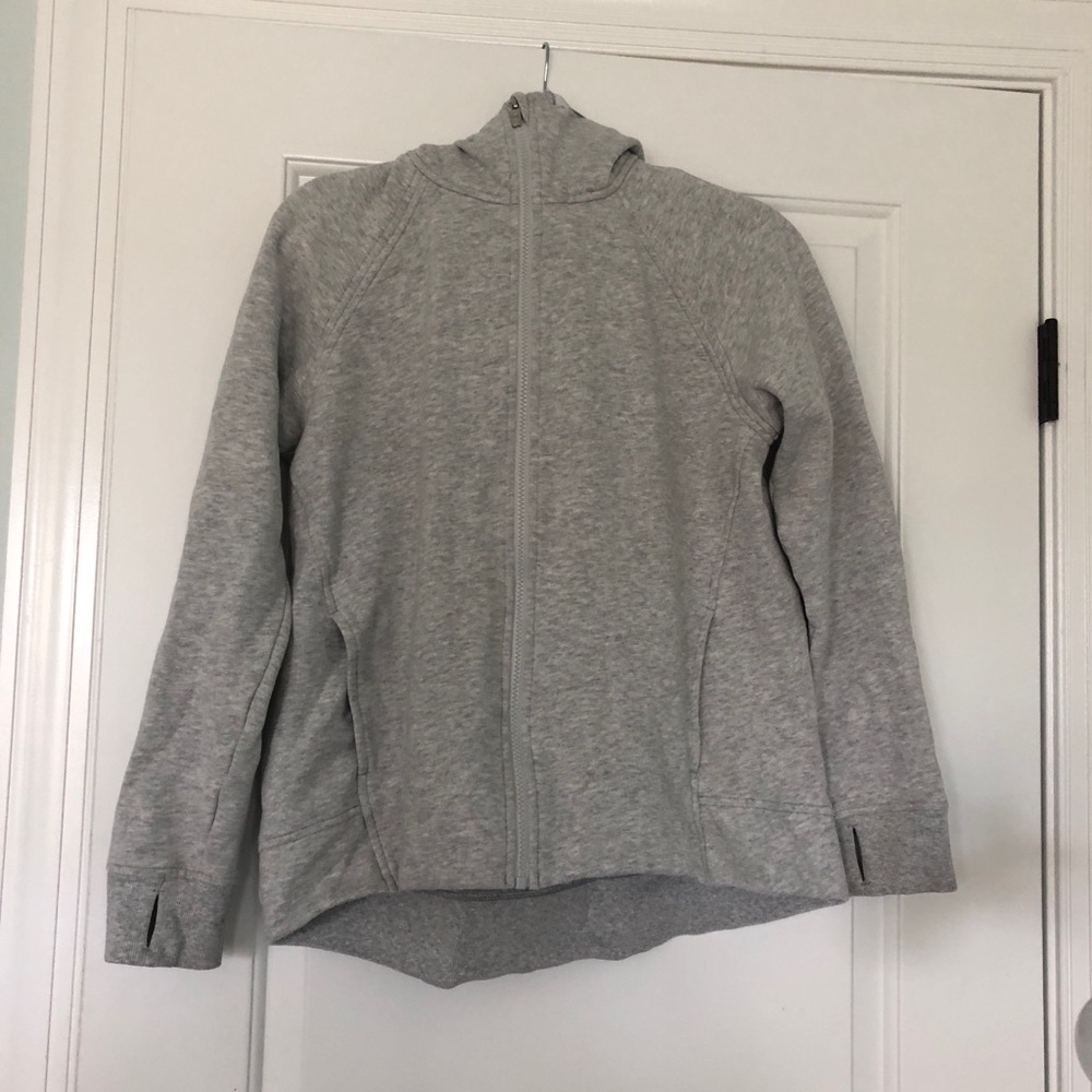 grey lululemon zip up hoodie